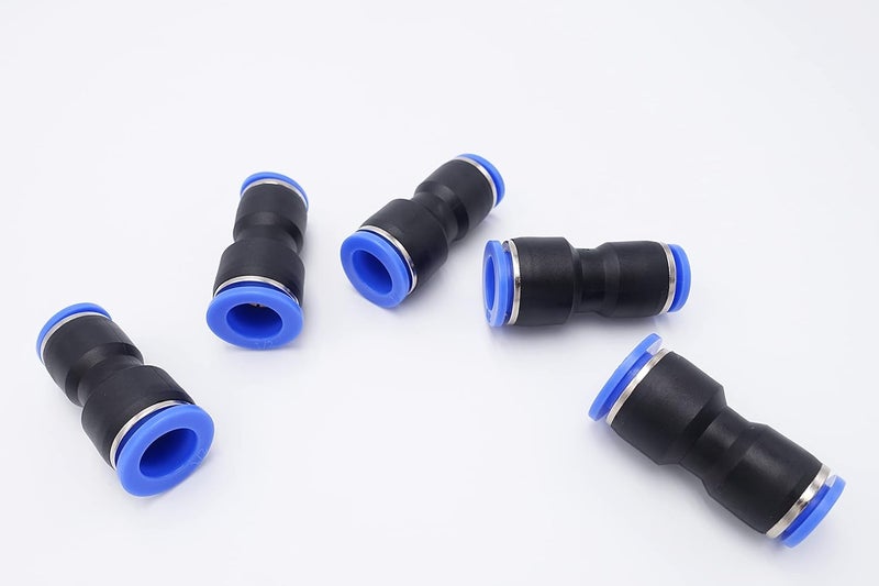 IVLPHA Push to Connect Fitting 1/2" Tube OD x 3/8" Tube OD Reducer, Pneumatic Air Water Straight Union Two Way Connector/Coupler (Pack of 5) - Image 1